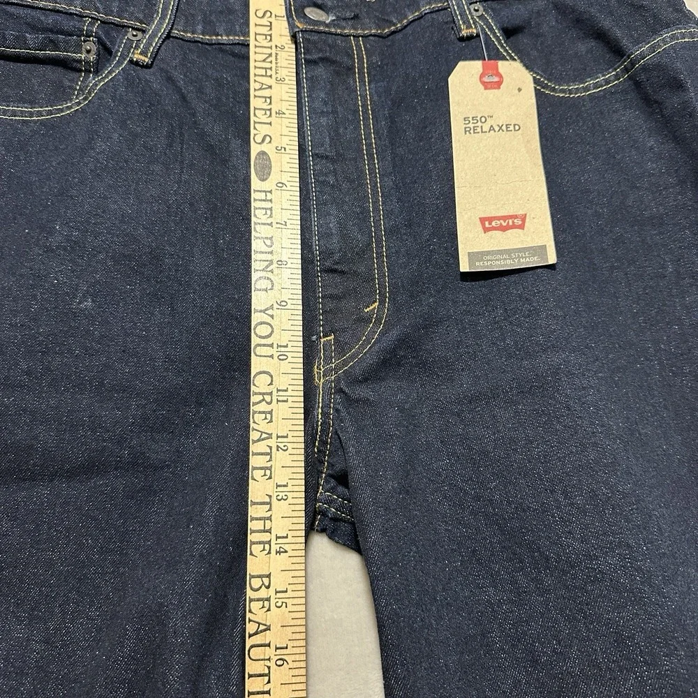 Levi's 505 Mens Jeans 40x38 B&T‎ Dark Blue Relaxed Fit Stretch Tapered Leg Denim